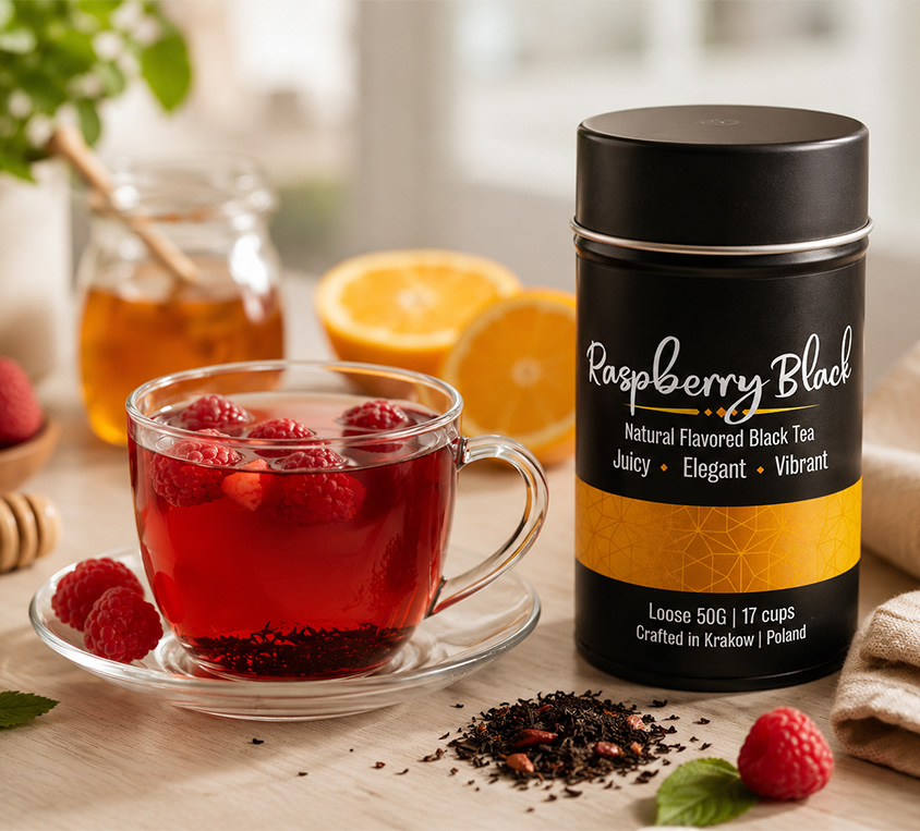 Raspberry Black Berry Cup z malinami i hibiskusem